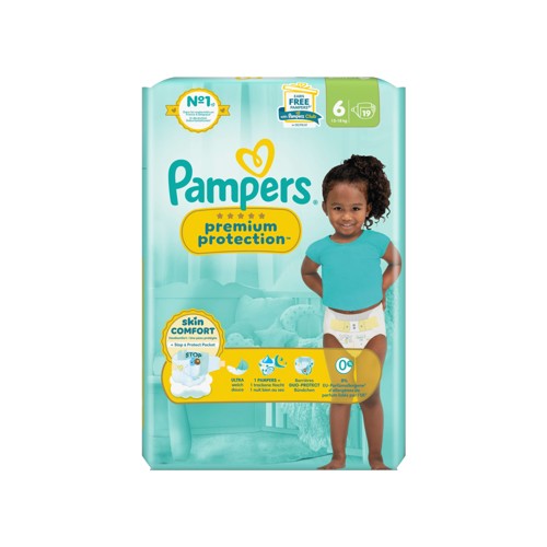 Pampers Premium Protection Taille 6, 19 Langes
