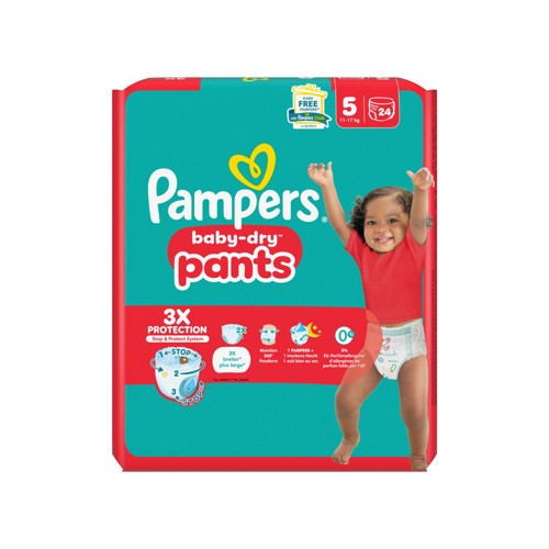 Couches-Culottes Pampers Baby-Dry Pants Taille 5, 24 Couches-Culottes