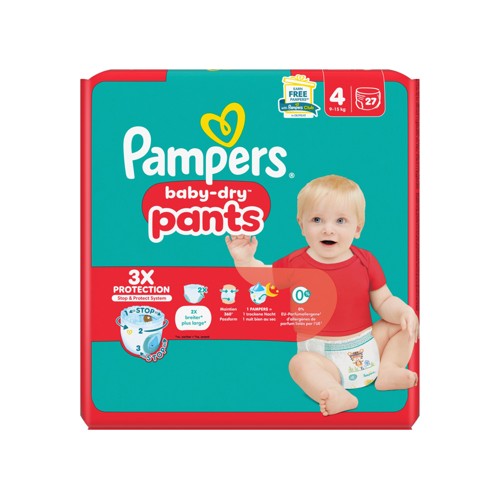 Couches-Culottes Pampers Baby-Dry Pants Taille 4, 27 Couches-Culottes