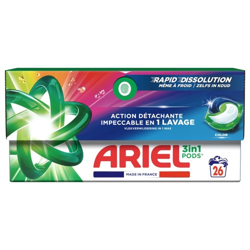 Ariel 3en1 PODS Color, Lessive En Capsules 26