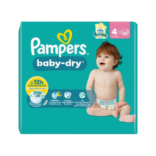 Pampers Baby-Dry Taille 4, 30 Langes
