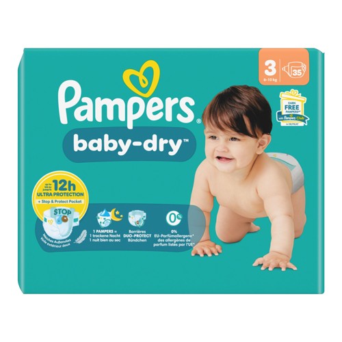Pampers Baby-Dry Taille 3, 35 Langes