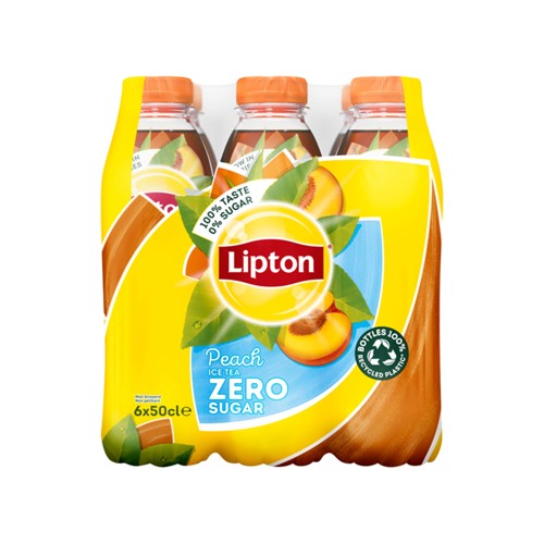 Lipton Ice Tea Thé Glacé Sans Sucre Pêche Zero 6 x 50 cl