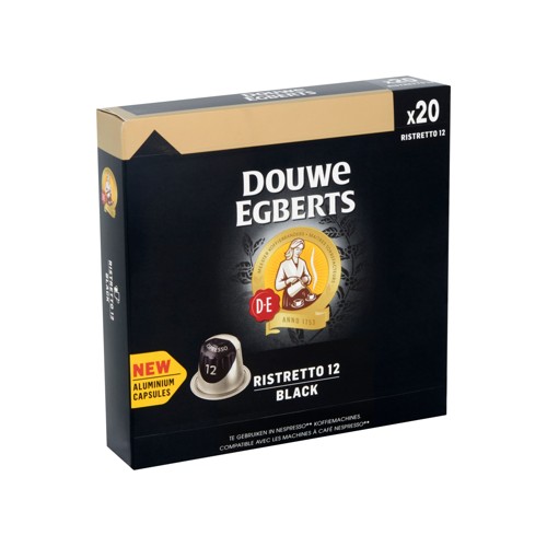 DOUWE EGBERTS Café Capsules Black Ristretto Intensité 12 20 Pièces