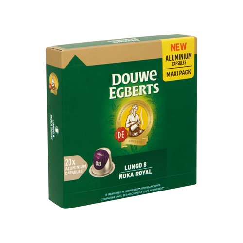 DOUWE EGBERTS Café Capsules Moka Royal Lungo Intensité 8 20 Pièces