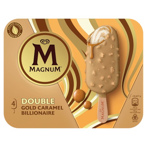 Magnum Ola Glace Double Gold Caramel Billionaire 4x85 ml