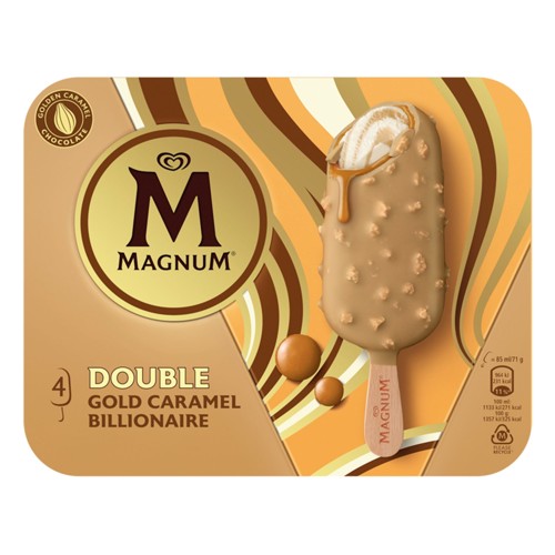 Magnum Ola Glace Double Gold Caramel Billionaire 4x85 ml