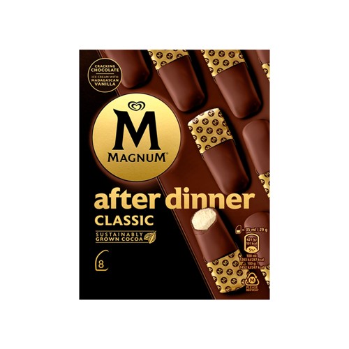 Magnum After Dinner Classic Glace Vanille avec du Chocolat au Lait 8 x 232 g