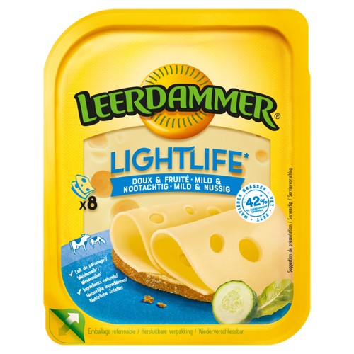 Leerdammer Lightlife Doux & Fruité 8 Tranches 180 g