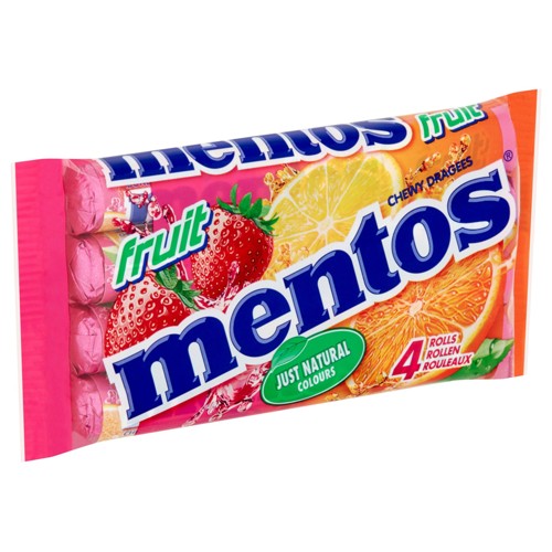 Mentos Chewy Dragees Fruit Rouleaux 4 x 37.5 g