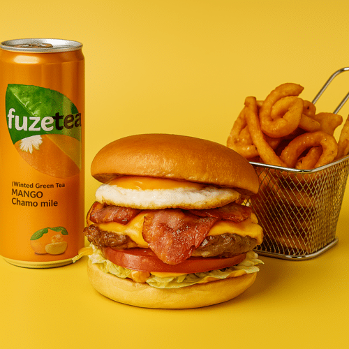 Fried egg burger menu