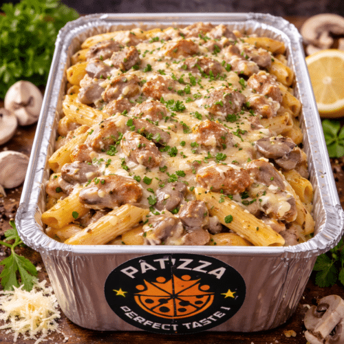 Penné poulet gratiné