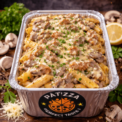 Penné poulet gratiné