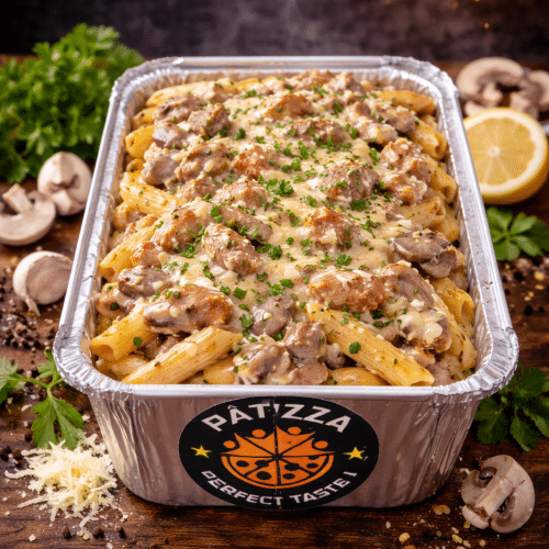 Penné poulet gratiné