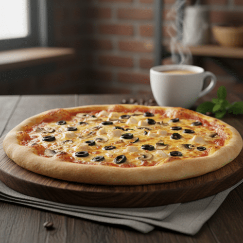 Pizza kip en champignons (heel)