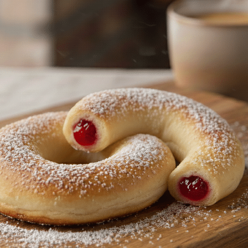 Pretzel met aardbeien