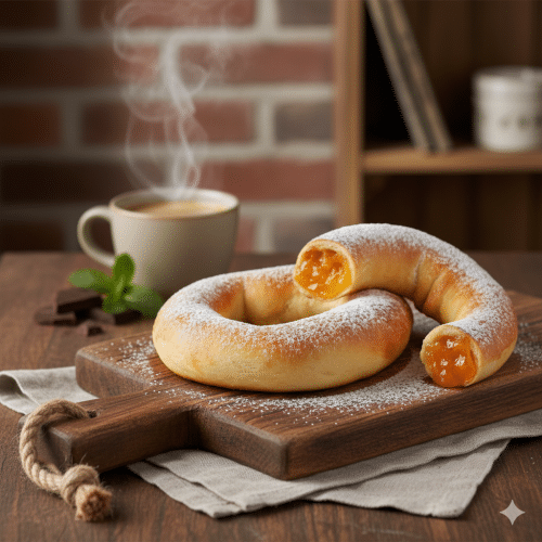 Pretzel met abrikozen