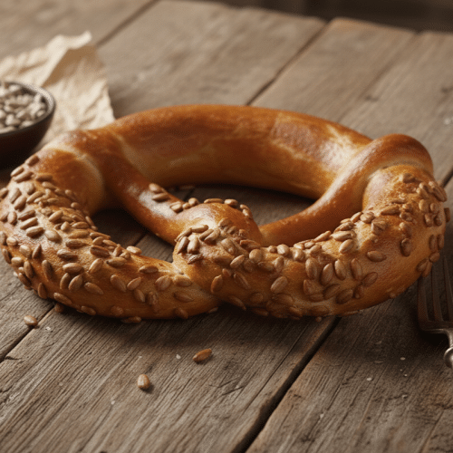 Pretzel met zonnebloempitten