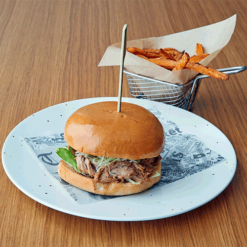 BBQ pulled pork sandwich