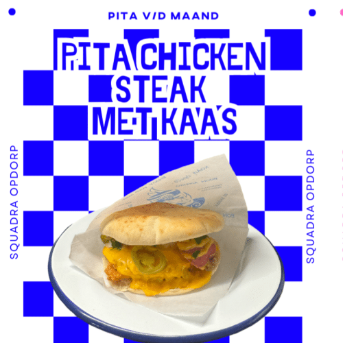 Pita chicken steak met kaas