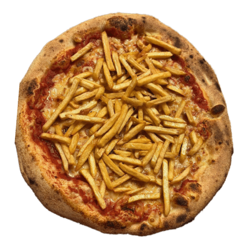 Pizza géante frites