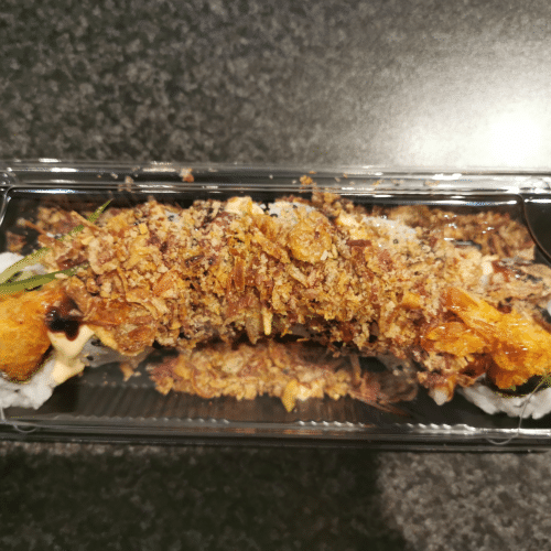 Crunch tempura scampi roll