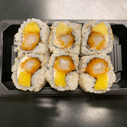 Crevette tempura mangue cheese