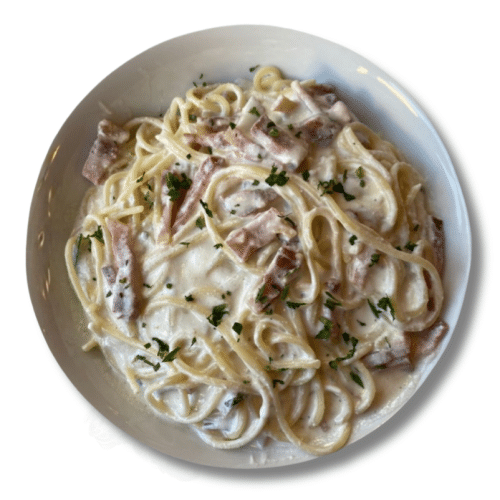 Spaghetti kaassaus met ham