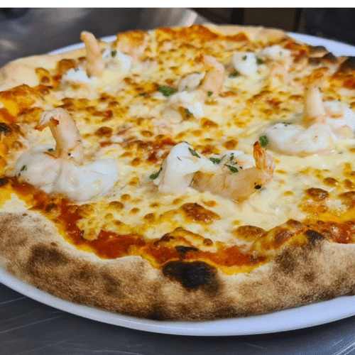 Pizza al scampis