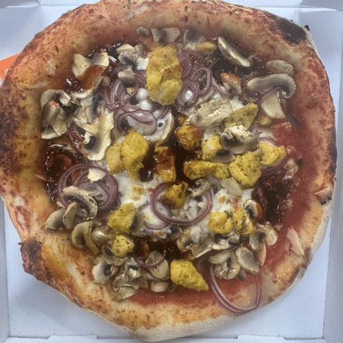 Pizza barbecue chicken