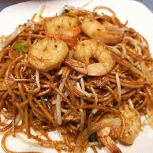 Nouilles sautées scampis