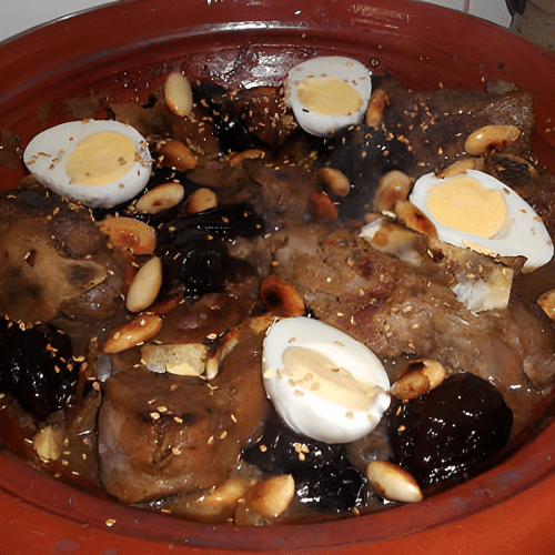 Tajine d'agneau pruneaux et amandes
