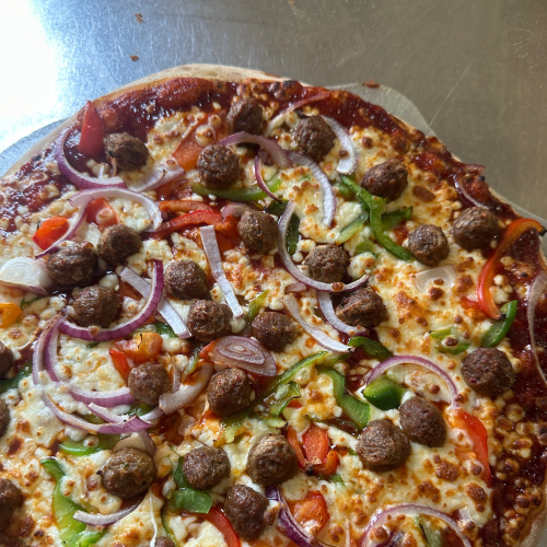 Pizza medium - Bbq meatballs