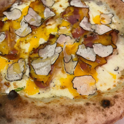 Pizza carbonara tartufata