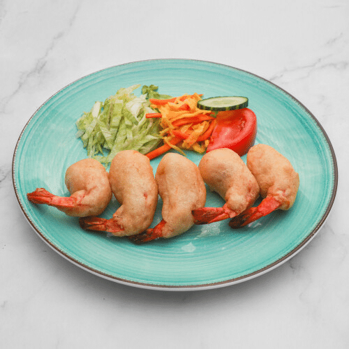 Gepaneerde chinese garnalen met zoetzure saus