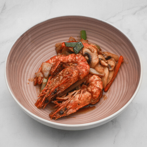 Gamba's met boter en look
