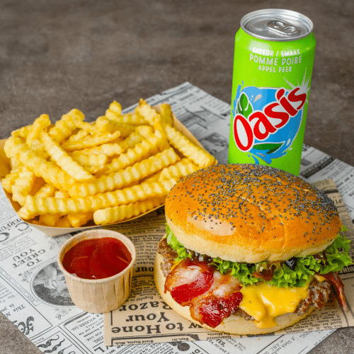 BBQ bacon burger menu