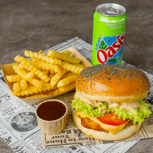 Chicken burger menu