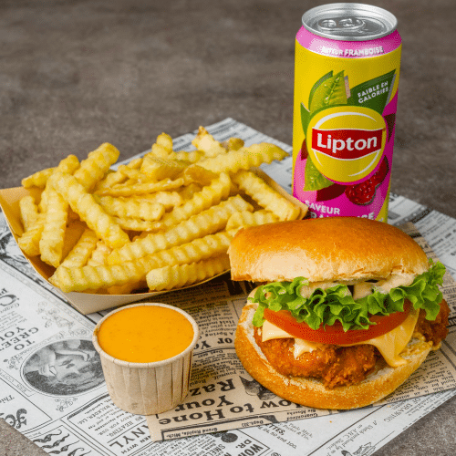 Crispy chicken burger menu