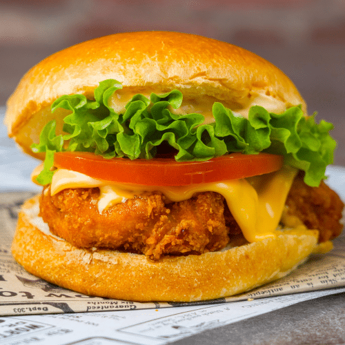 Crispy chicken burger