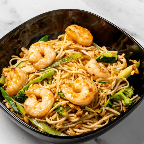 Wok met scampi