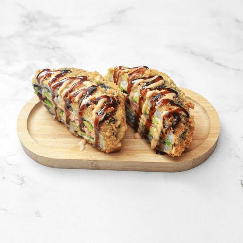 Fried Salmn Sushi burger