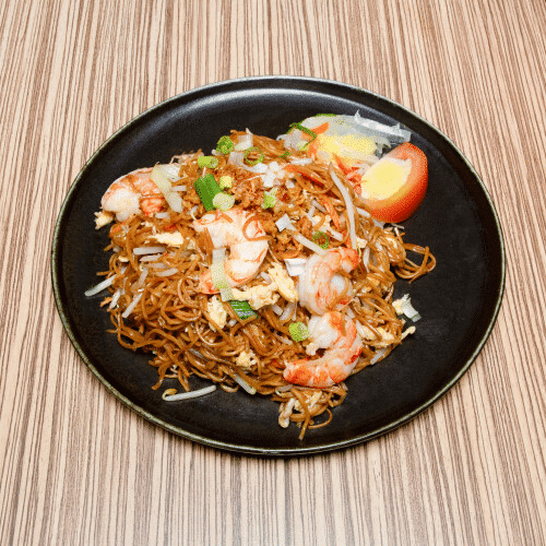 Nouilles sautées aux scampis