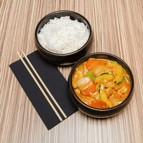 Poulet crème de coco et curry rouge