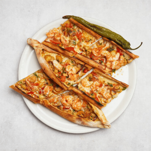 Pizza scampis (taille moyenne)