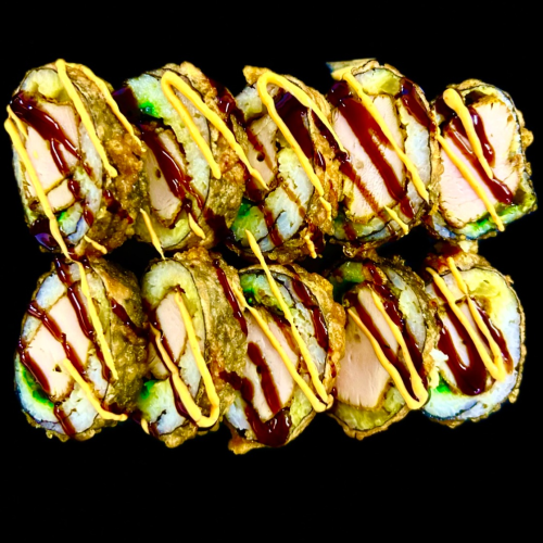 Gefrituurd futomaki BBQ chicken