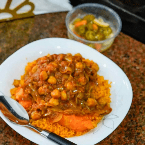 Couscous viande avec piment mariné