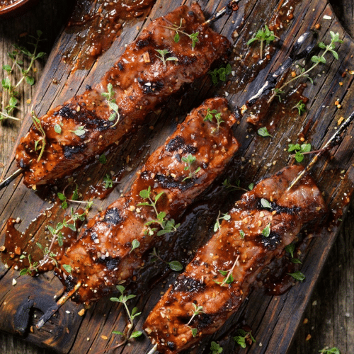 3 st biefstuk souflaki spiesjes