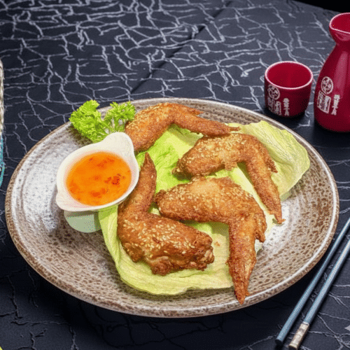 Ailes de poulet croustillantes au sésame (4 pcs)