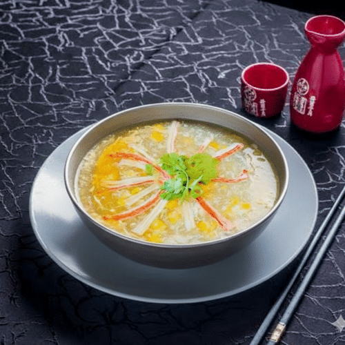 Potage au crabe et maïs